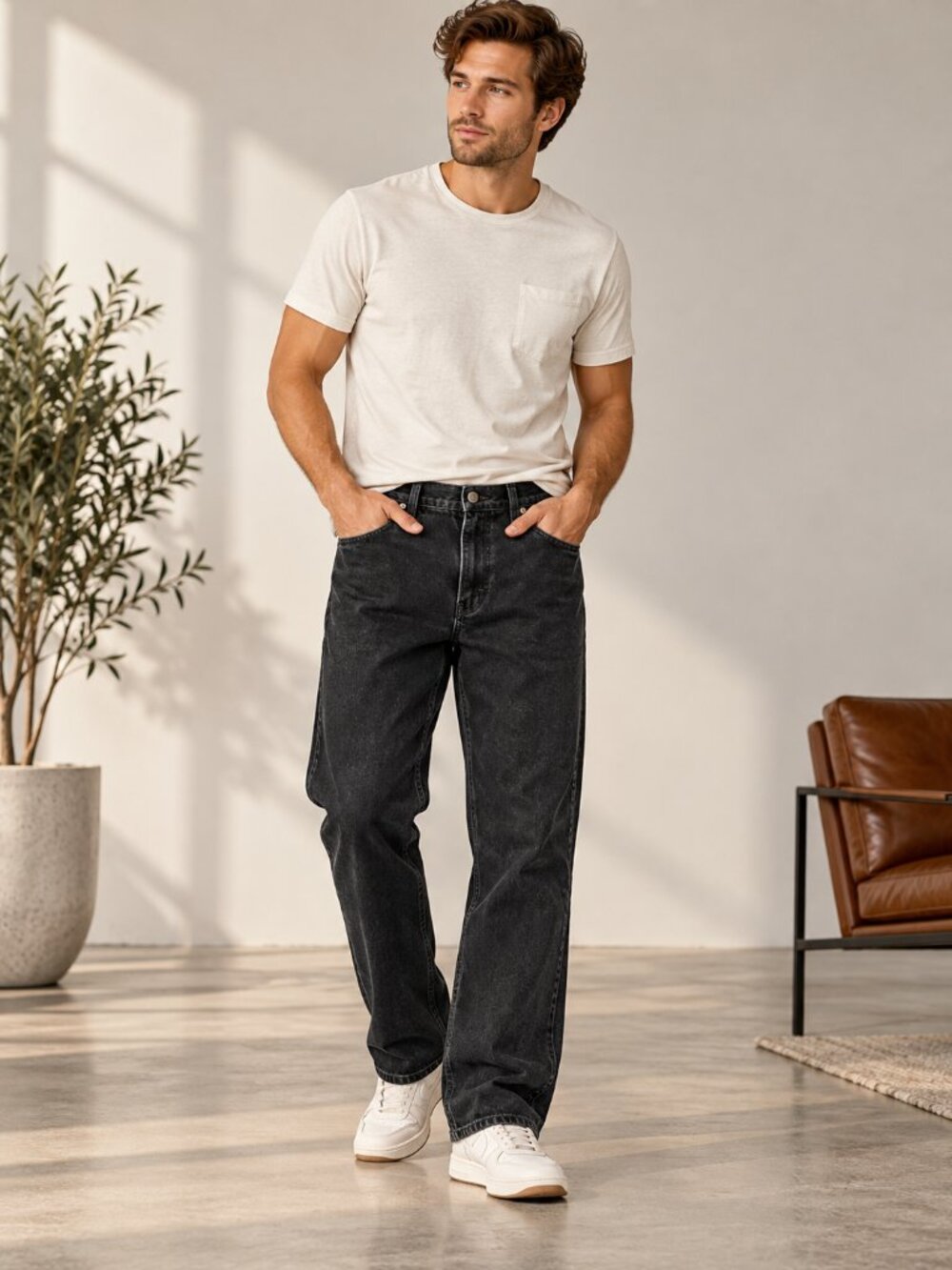 Wrangler Five Star Relaxed Fit Coal Black Jeans Men's 36x30 97601CB